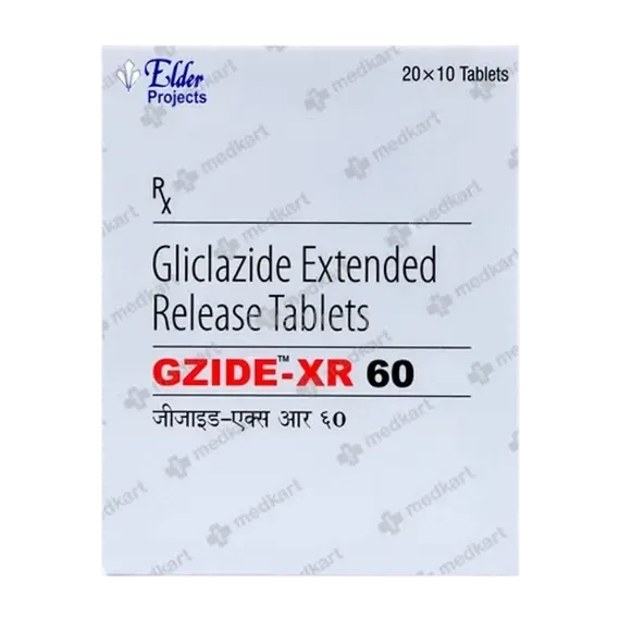 gzide xr 60mg tablet 10's